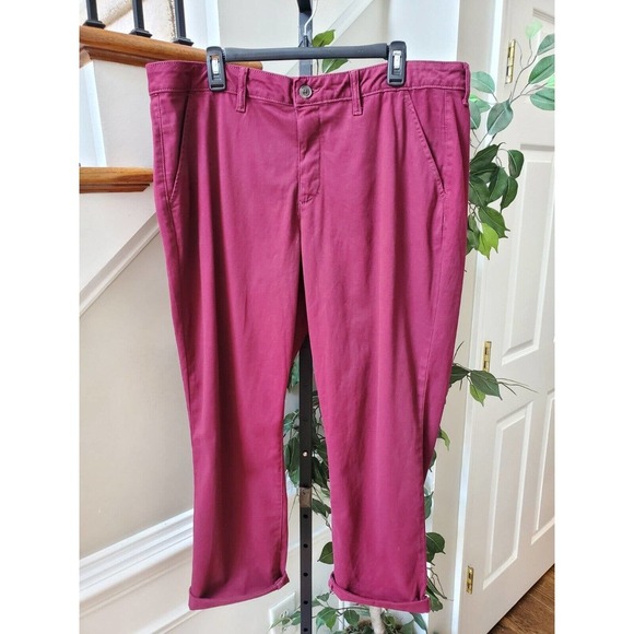 St Johns Bay Womens Red Slash Mid Rise Flat Front Girlfriend Chino Pants Size 18 - Picture 15 of 15